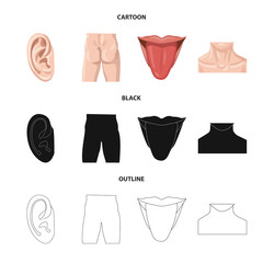 Isolated object of human and part icon. Collection of human and woman stock vector illustration.