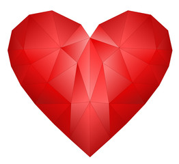 Red heart icon of crystals vector eps 10