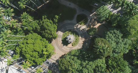 Carlos Gomes Square in Campinas SP Brazil, top view of the bandstand