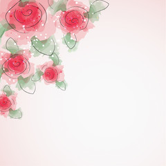 Background with delicate red roses