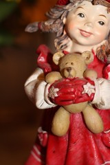 christmas angel and teddy bear