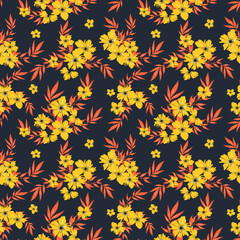 Naklejka na ściany i meble Fashionable pattern in small flowers. Floral seamless background for textiles, fabrics, covers, wallpapers, print, gift wrapping and scrapbooking. Raster copy.