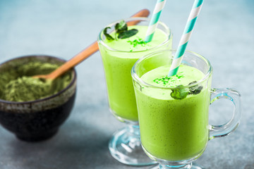 Matcha tea refreshing milk shake