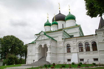 Fototapeta na wymiar Temples of Theodorovsky Women's Monastery in Rostov Veliky, Russia