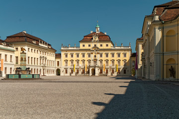 Ludwigsburg, Germany – palace courtyard with a decorative fountain.