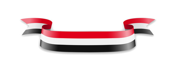 Yemen flag in the form of wave ribbon.