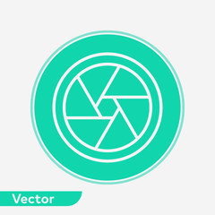 Camera shutter vector icon sign symbol