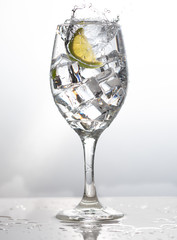 Lime Splash with White Background