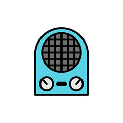 Electric heater flat vector icon sign symbol