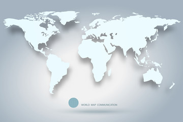 Fototapeta na wymiar vector of world map separate Continent by color