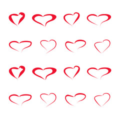icon heart, abstract heart on white background