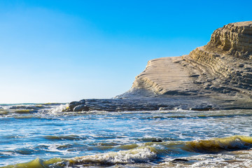 Beautiful Landscape of rocky white cliffs Stair of the Turks, Sicily