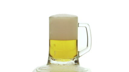 Glass of beer on isolated background