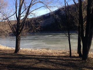 Naklejka premium frozen lake