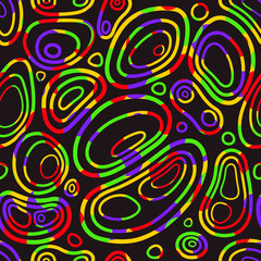 Fototapeta na wymiar Seamless pattern of colored ellipses
