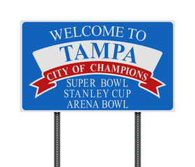 Welcome to Tampa road sign