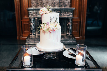 Magnificent bisexual cake for brides and guests