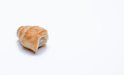 Croissant isolated on white background. Tasty breakfast