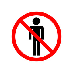 No man entry sign