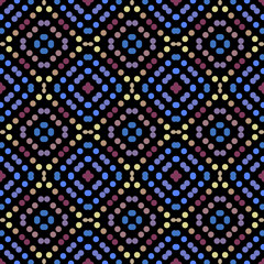 Seamless abstract pattern background with a variety of colored circles.