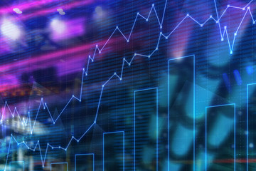 Financial graph and bar chart background