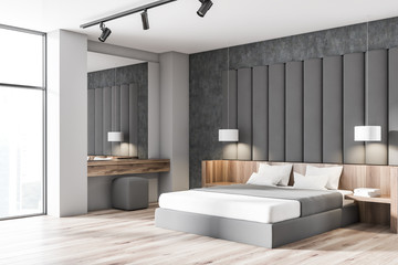 White and gray bedroom corner