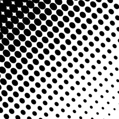 Gradient halftone dots vector background isolated on white