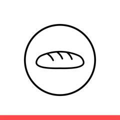 Bread vector icon, baker symbol. Simple, flat design for web or mobile app
