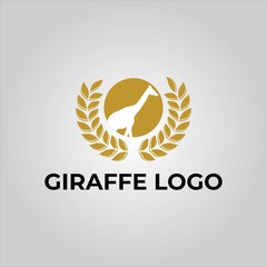 Obraz premium Modern Giraffe Pattern Illustration, Logo, Vector. Animal Poster.