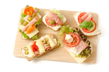 Belegte Brötchen Draufsicht