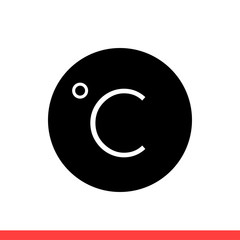 C degree vector icon, celsius symbol. Simple, flat design for web or mobile app