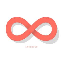 Infinity symbol Coral color on a white background