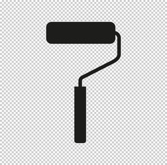 paint roller symbol  - black vector icon