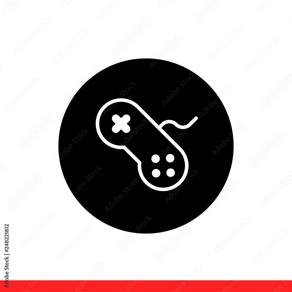 Poster game console vector icon, joystick symbol. simple, flat design for web or mobile app