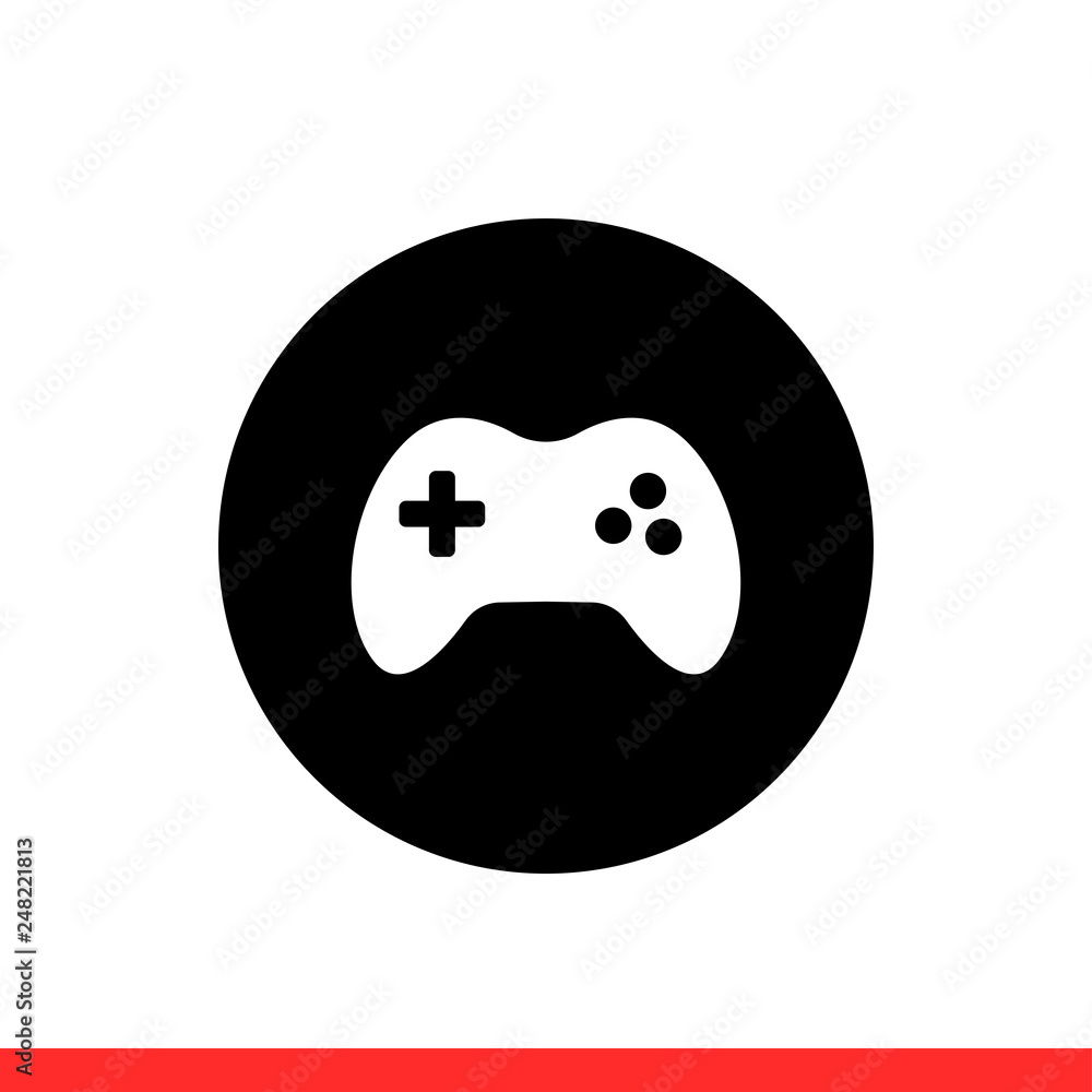 Aufkleber joystick vector icon, game console symbol. simple, flat design for web or mobile app