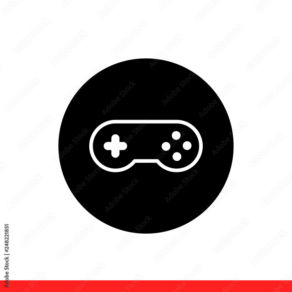 Poster game console vector icon, joystick symbol. simple, flat design for web or mobile app