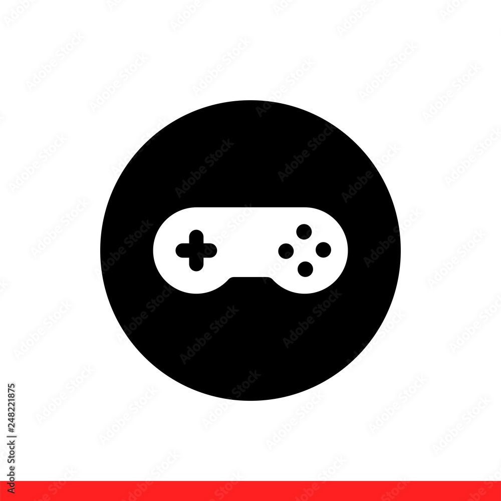 Poster game console vector icon, joystick symbol. simple, flat design for web or mobile app