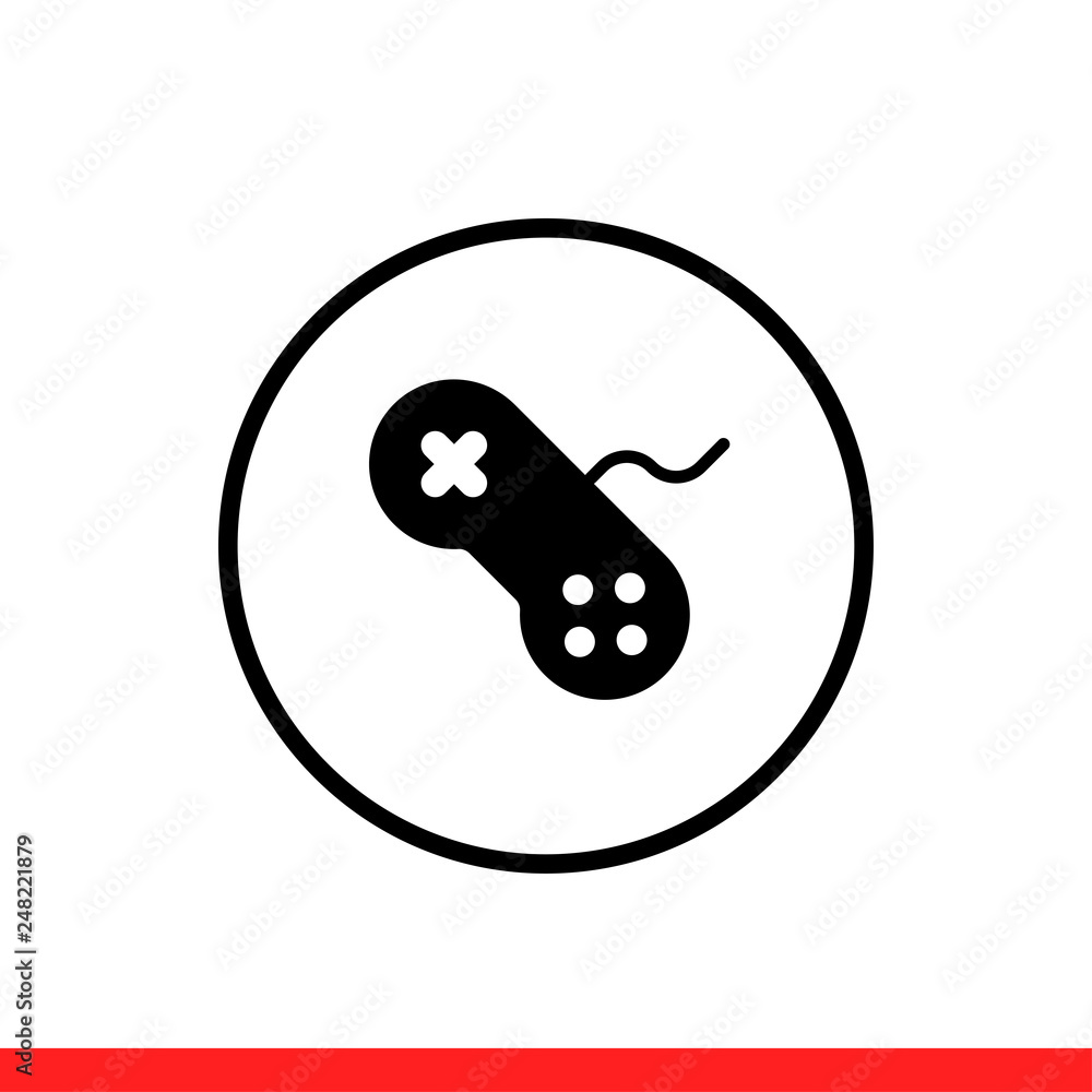 Aufkleber game console vector icon, joystick symbol. simple, flat design for web or mobile app