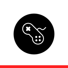Game console vector icon, joystick symbol. Simple, flat design for web or mobile app