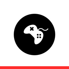 Joystick vector icon, game console symbol. Simple, flat design for web or mobile app