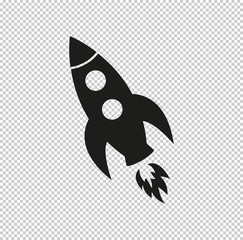 Rocket  - black vector icon