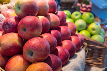 Fresh apples at the market stall