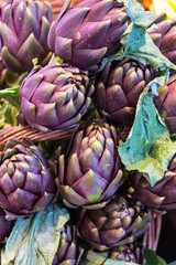 Fresh artichokes at the market