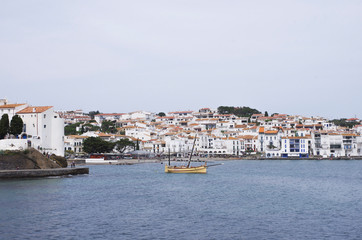 Naklejka na ściany i meble view of city of Cadaqués from Spain