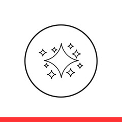 Shine vector icon, sparkle symbol. Simple, flat design for web or mobile app