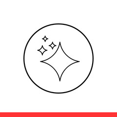 Shine vector icon, sparkle symbol. Simple, flat design for web or mobile app