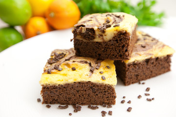 Marbled schokolade and cheesecake brownies