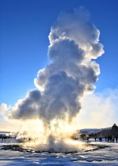 Tramonto allo Strokkur Geysir