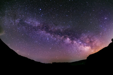 Milky way galaxy, beautiful starry night.