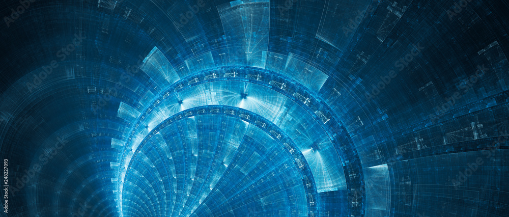 Poster Blue new futuristic technology banner abstract background